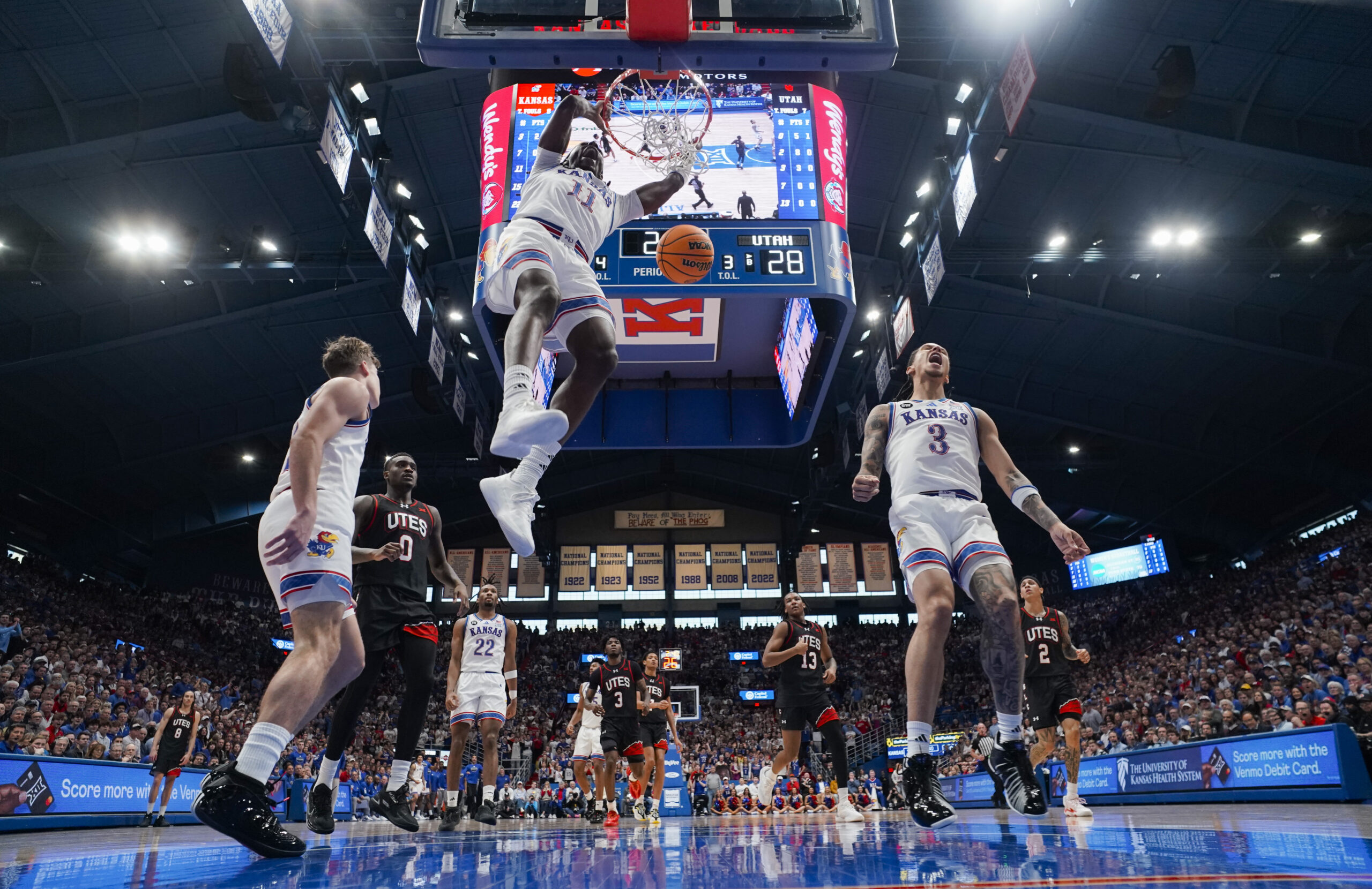Photo Gallery: Kansas outlasts Utah, 71-59